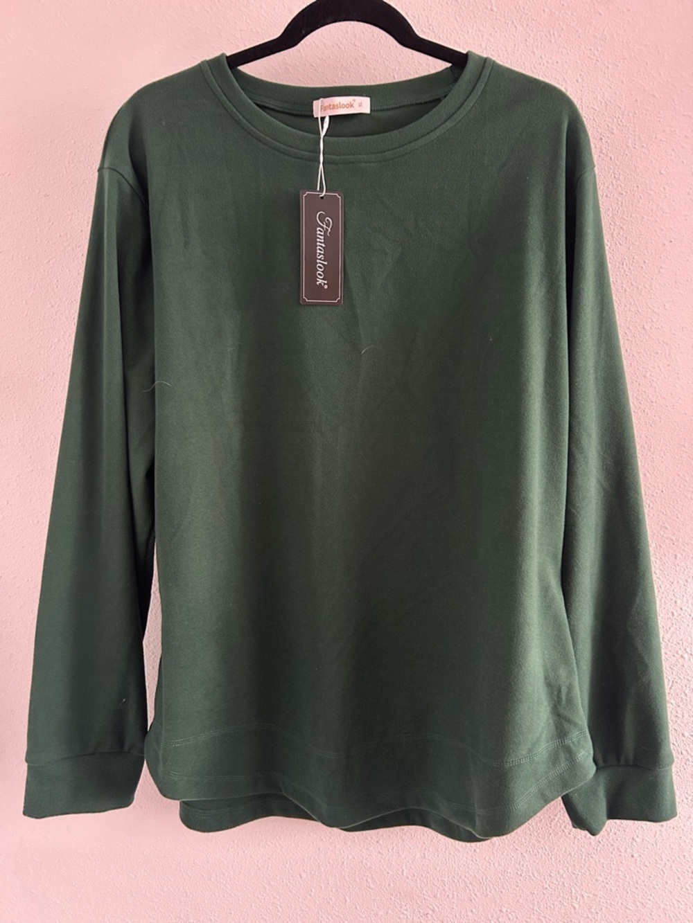 Fantaslook Women's Forest Green Crewneck Sweater